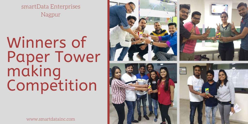 sdeievent's tweet photo. Many Congratulations to the winners of Paper Tower making Competition held at #smartDataNagpur. 
#FunAtWork #WorkHardPlayHarder #smartDataWorkCulture https://t.co/CVrouiHTfj