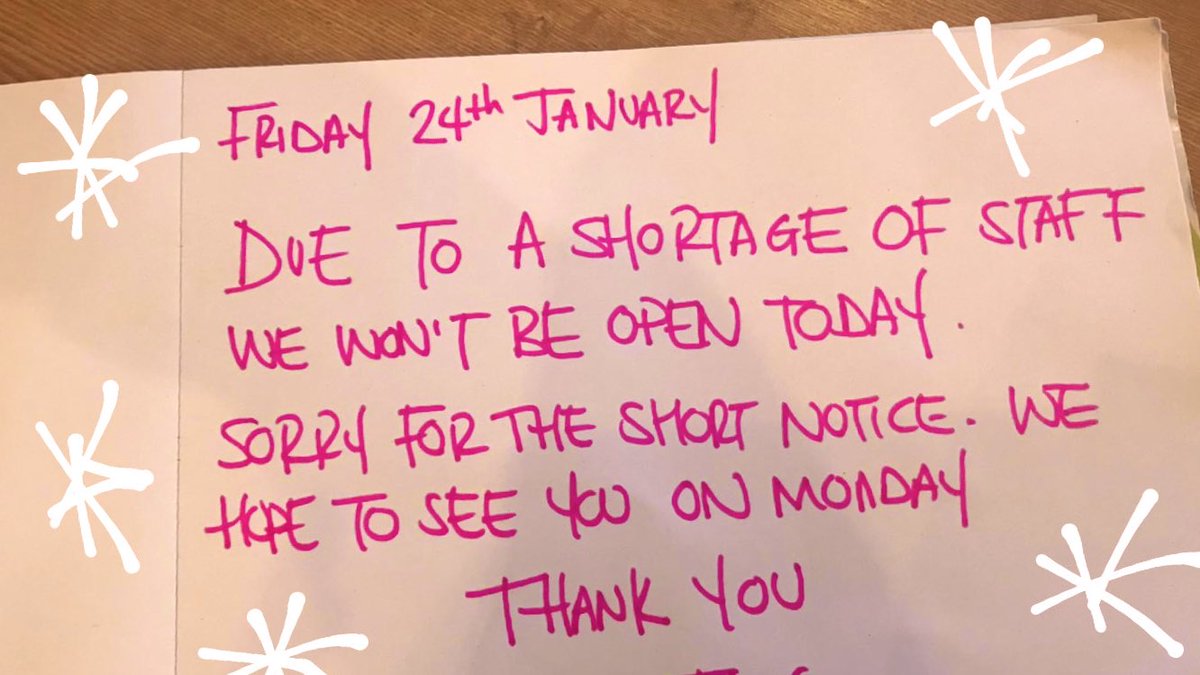 Huge apologies but we can’t open today - sometimes things are out of our control...