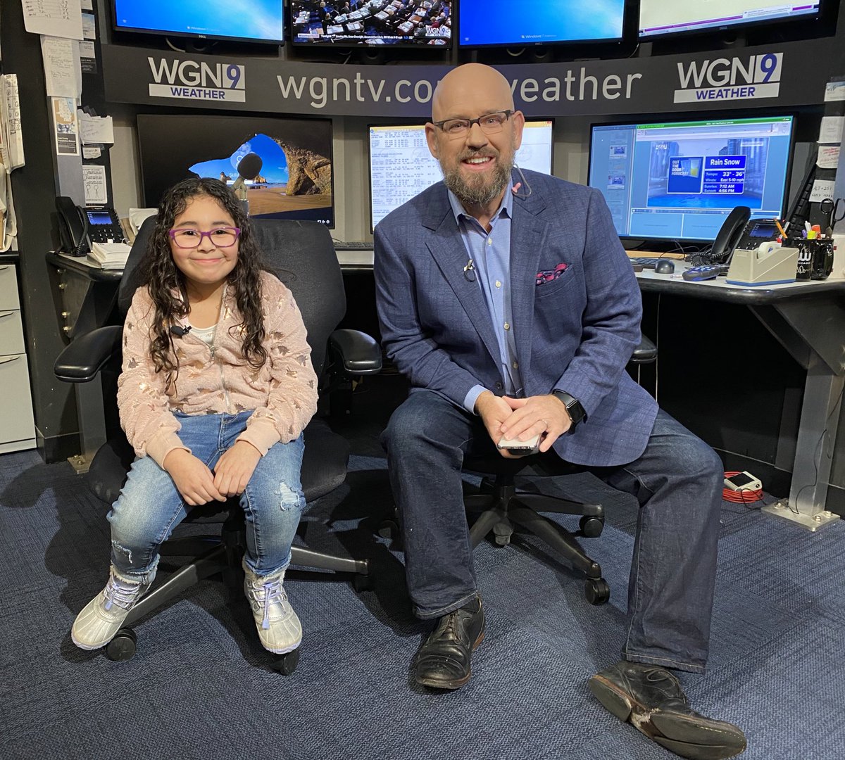 MikeJanssenWX's tweet photo. Wow! We have a talented & very cute #FridayForecaster on the @WGNMorningNews. Victoria Olmo from Charles J. Sahs ES is joining @PaulKonrad & if you want to learn more about her, turn on @WGNTV now. https://t.co/fNi7uzn5JI