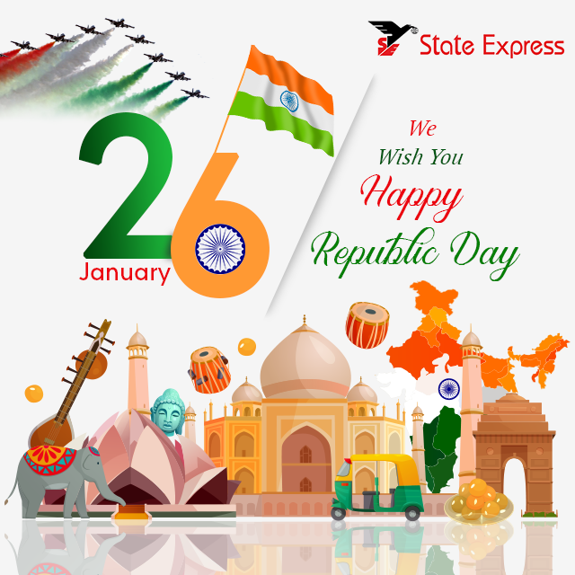 stateexpressind's tweet photo. 𝐒𝐭𝐚𝐭𝐞 𝐄𝐱𝐩𝐫𝐞𝐬𝐬 wishes you all a 𝑯𝒂𝒑𝒑𝒚 𝑹𝒆𝒑𝒖𝒃𝒍𝒊𝒄 𝑫𝒂𝒚!! 

Hope peace reigns in your part of the world, today and everyday!! #RepublicDay #26January #StateExpress https://t.co/YmUKjgnaZF