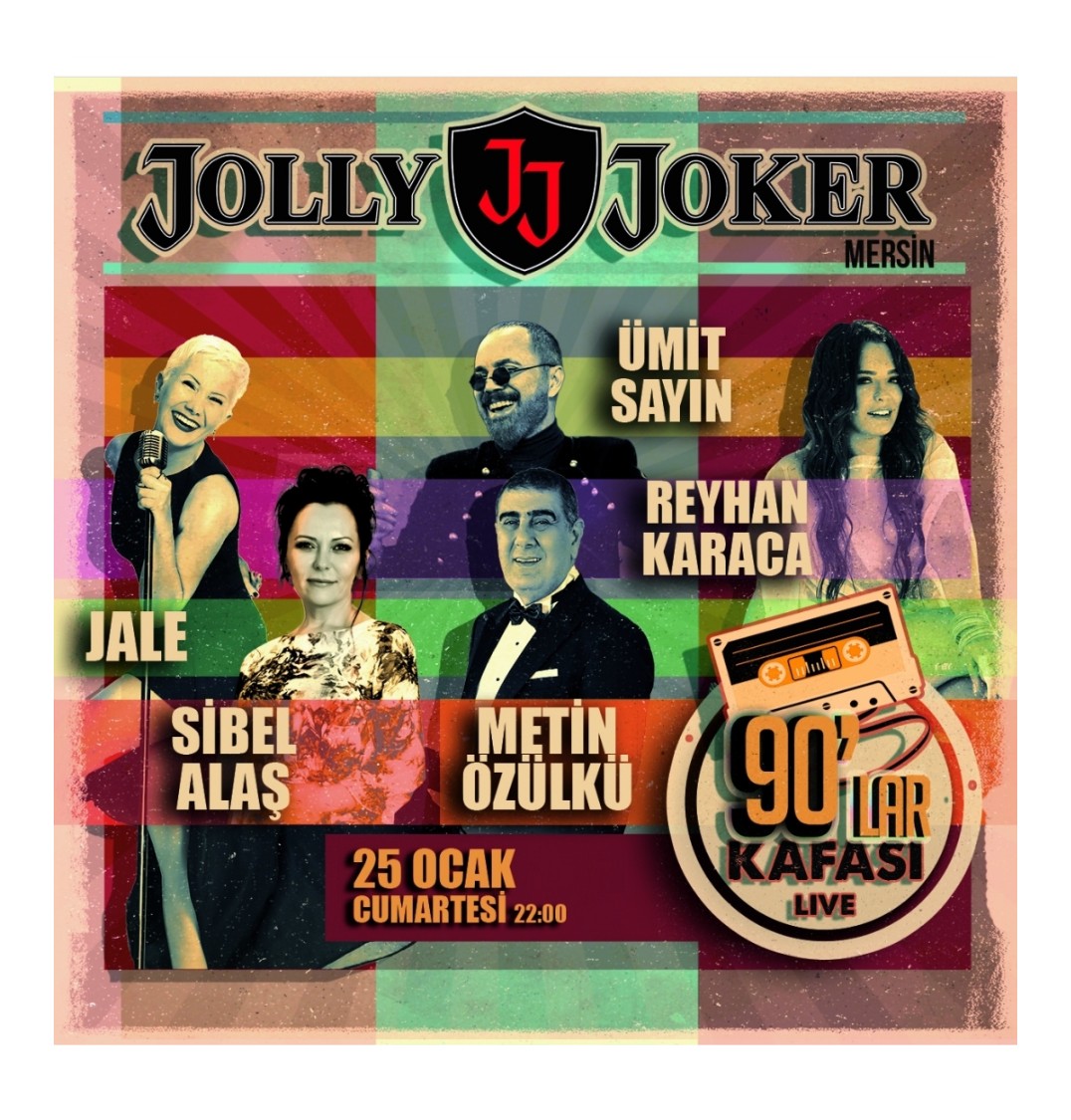 📌90'lar Kafası
🗓️  25 Ocak Cmtsi / 22:00 - Jolly Joker Mersin
🎫 Ayakta: 79,5₺ Bistro: 158,5₺ / Sahne Önü: 226₺

Instagram hesabımız; instagram.com/mersinyasamreh…

#mersin #jollyjoker #konser #silifke #tarsus #erdemli #anamur  #cuma #tgif #reyhankaraca #nostalji #retro