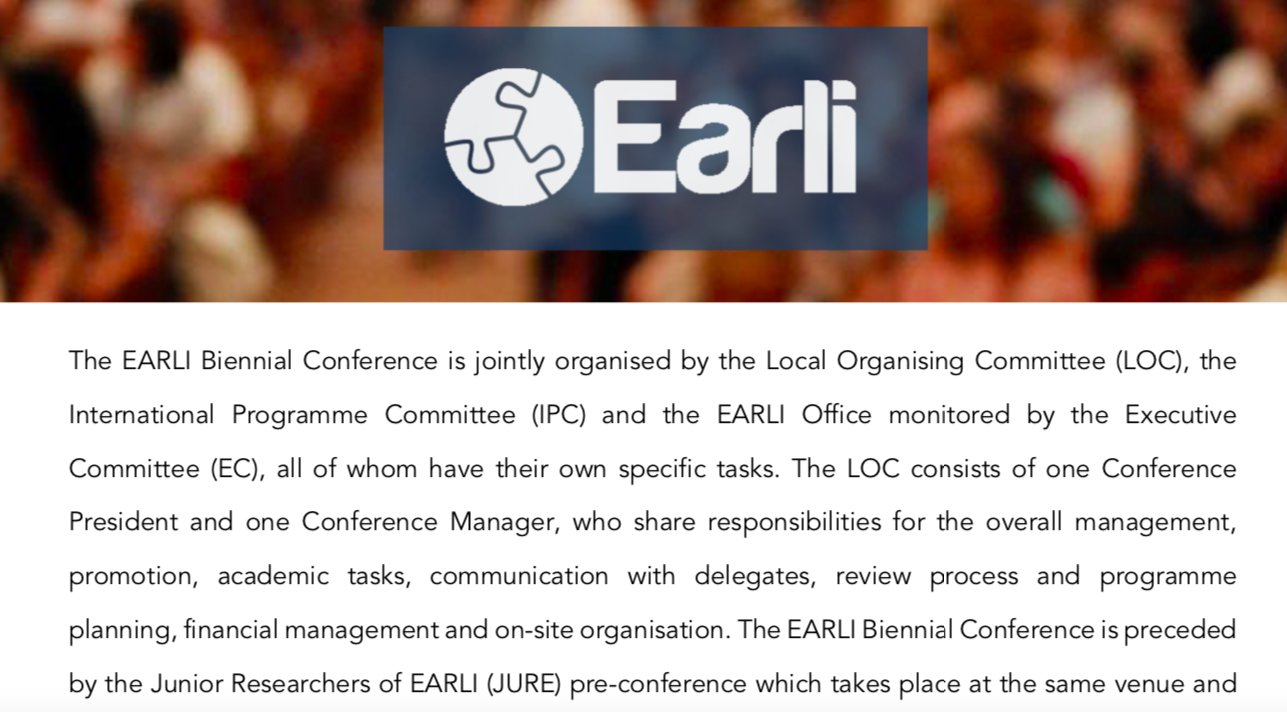 EARLI on Twitter "EARLI calls for bids for the 2023 and 2025 conferences! Are you interested in