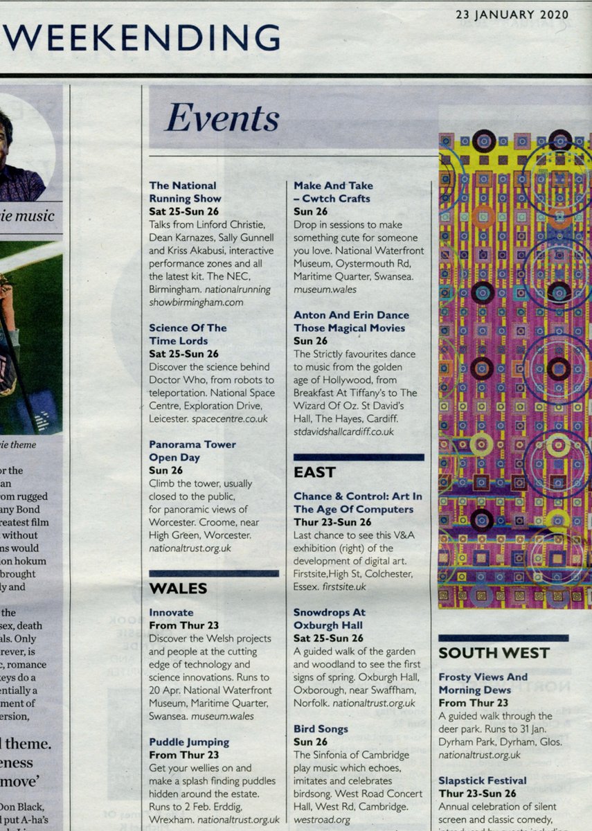 SinfCam's tweet image. Only three essential events this weekend in the East acc. to Weekend @Waitrose, and we’re one of them! NB. Other supermarkets are available.