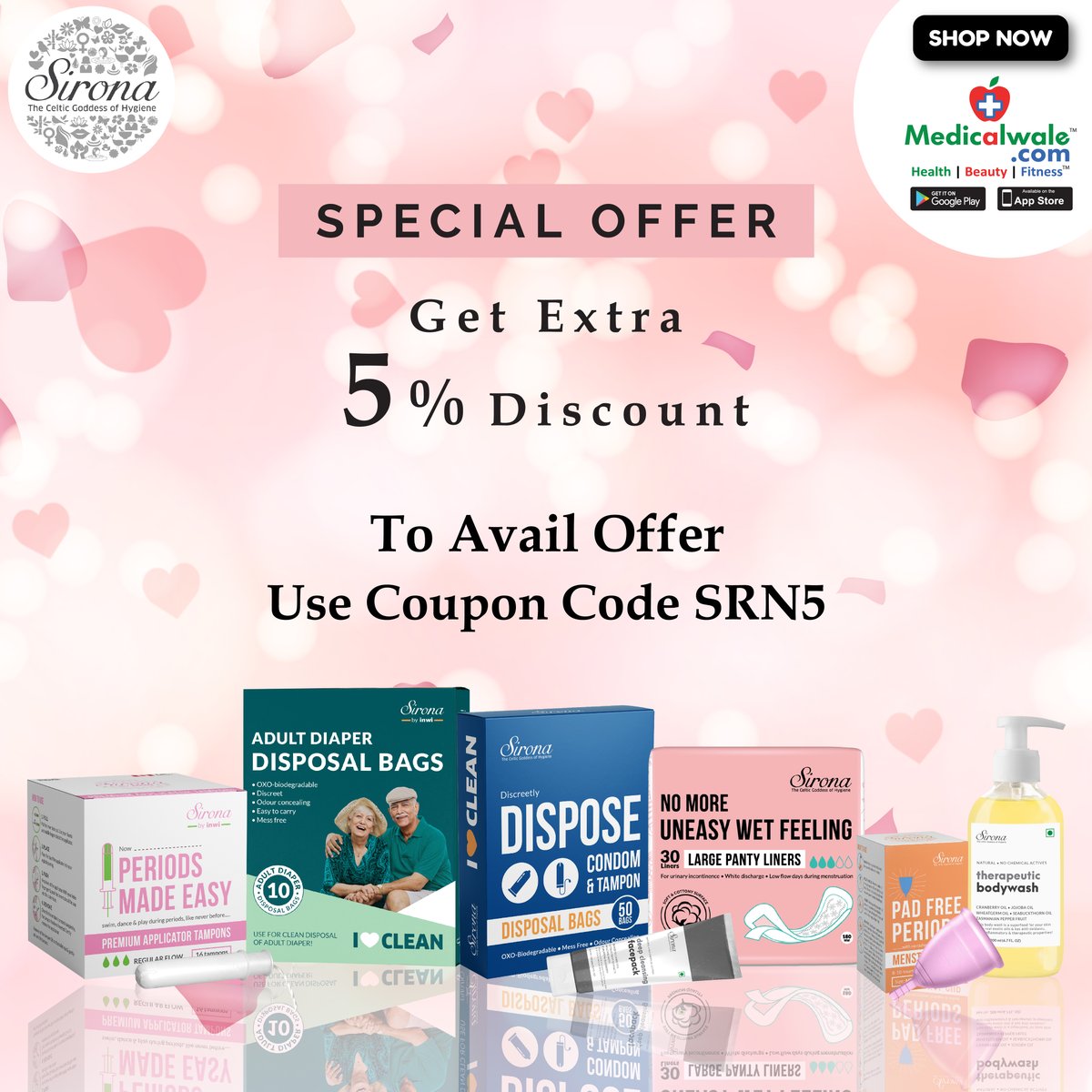 Medicalwalecom's tweet photo. Sirona India - Intimate Hygiene Expert solving the Intimate & Menstrual Hygiene issues for women. Get Upto 50% off on Sirona Product
@SironaHygiene
Buy from- https://t.co/FEMVDMJdLl
#Medicalwale #Sirona #IntimateHygiene #IntimateWipeshttps https://t.co/3VIdTaL6rL