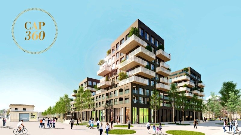 Inolya's tweet photo. Nous participons ce matin à la pose de la 1ère pierre de l’ensemble immobilier #Cap360, sur la presqu’île de @CaenOfficiel. #premierepierre #logementsocial #caen #bailleursocial https://t.co/p5zxu30G5z