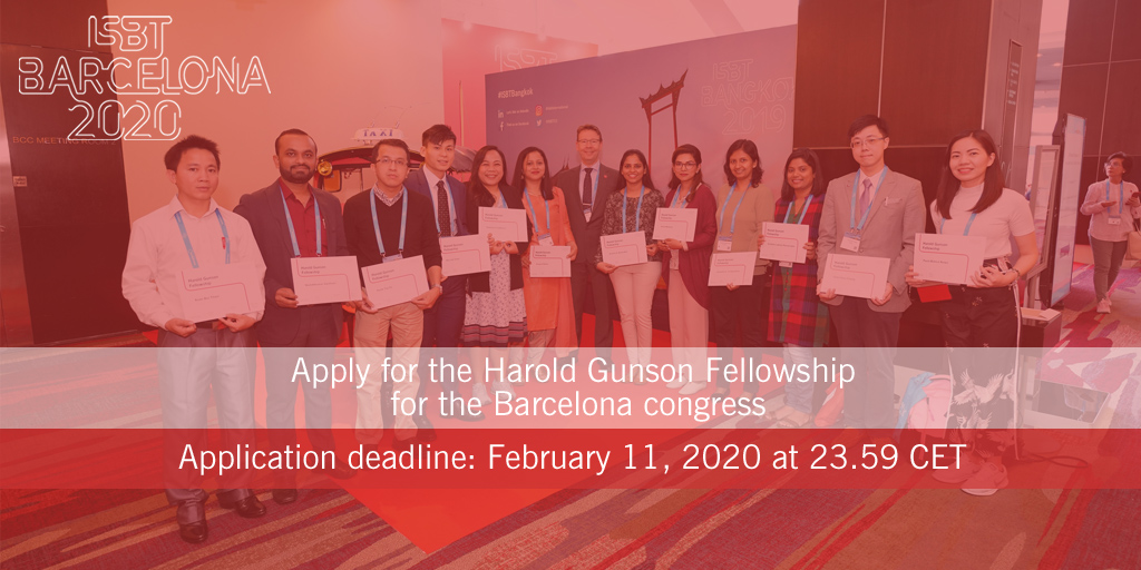 Are you 40 years or younger and planning to attend Barcelona 2020? Why not apply for the Harold Gunson Fellowship? This grant will cover your travel, accommodation and registration fee. Deadline: Februari 11, 2020. Please read the procedure carefully: bit.ly/BarcelonaAbstr…