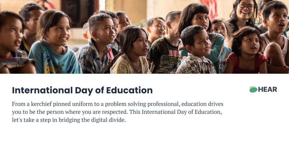 HearHQ's tweet photo. Starting this International Day of Education, let us join hands to show our support for digital transformation.
#InternationalDayofEducation https://t.co/6wmgH3tFpl