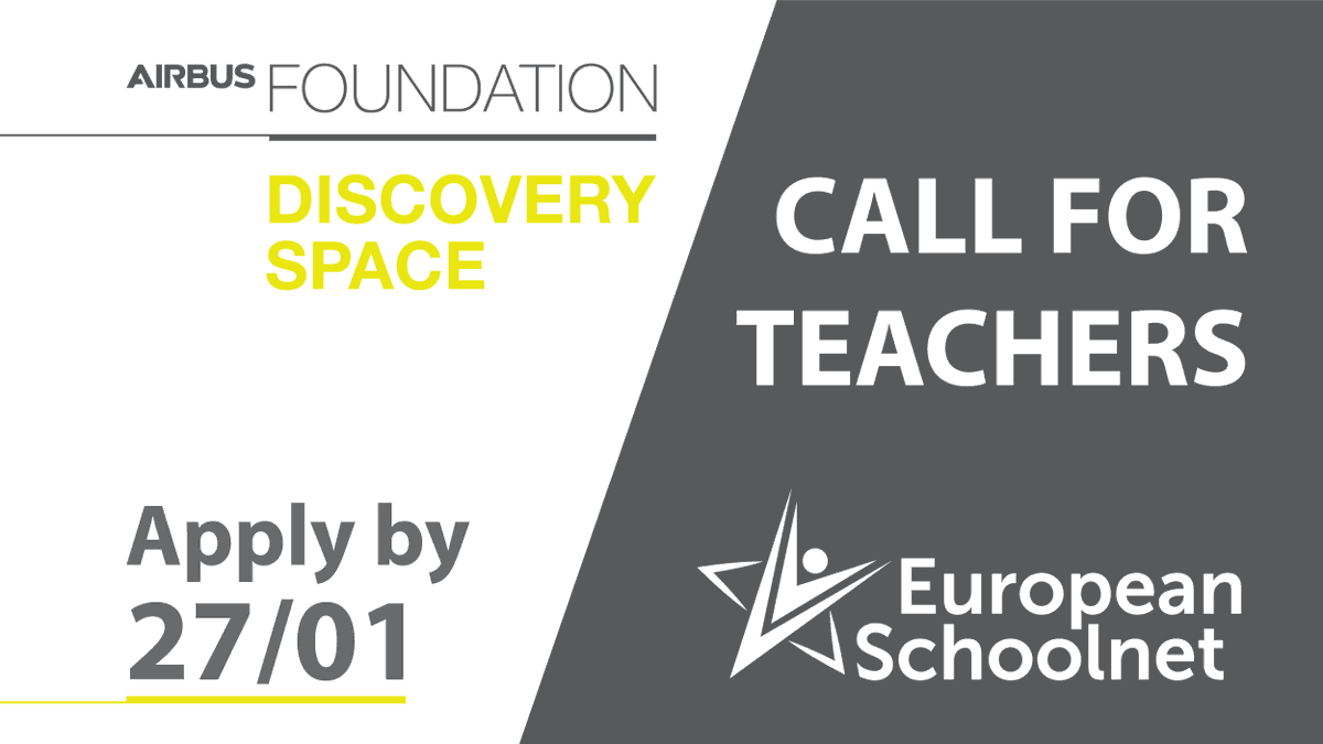eu_schoolnet's tweet photo. #Teachers, here is a new exciting opportunity for you! 🚀 We are looking for 11 lead teachers to join the “Aerospace in Class” project about integrating #STEM resources from the @AirbusFdn Discovery Space in classes for 8-to 12-year-old students.
📣 https://t.co/C2pc8c5vbp https://t.co/jPFe3YOElT