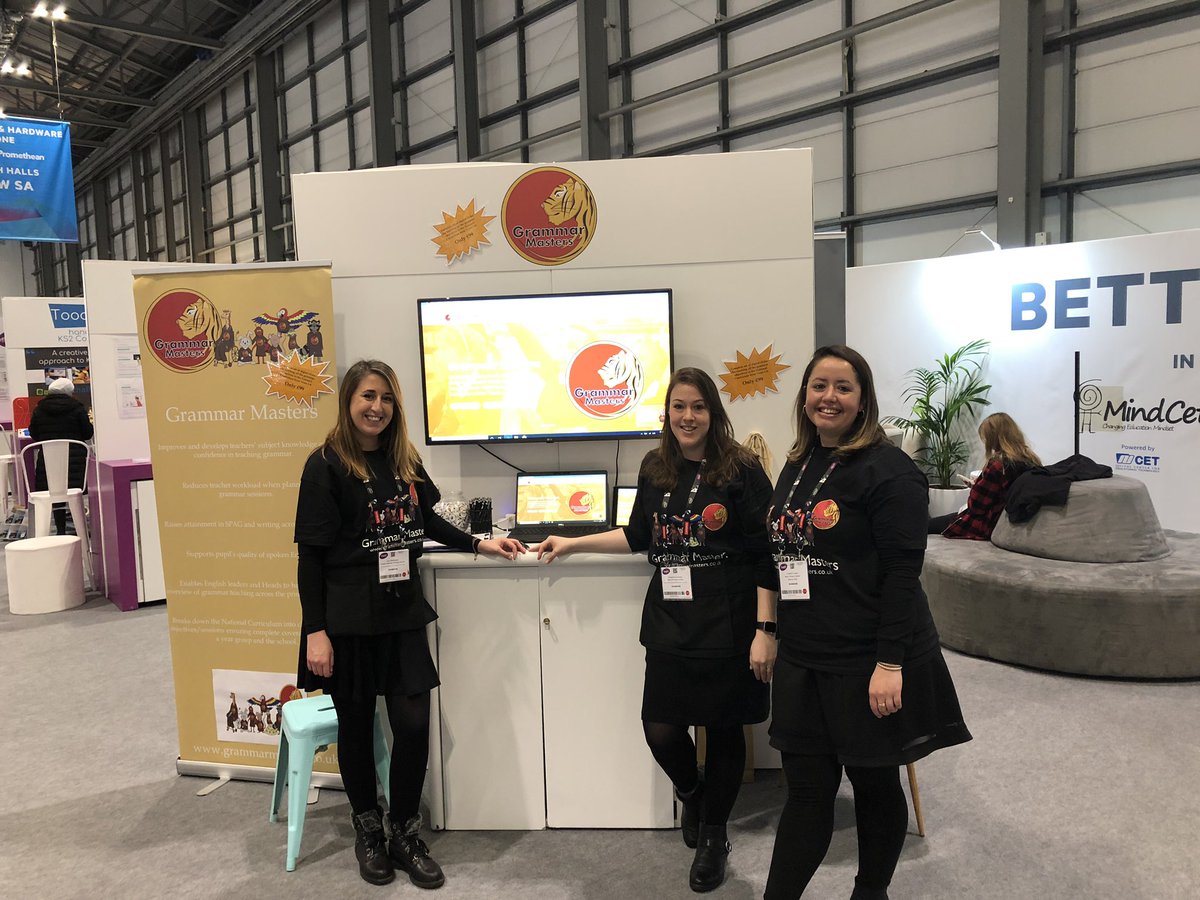 <a href="/GrammarMasters8/">Grammar Masters</a> are ready for Day 3 <a href="/Bett_show/">Bett Global</a> Come and visit your #GrammarGurus at Stand FS10! <a href="/besatweet/">BESA</a> <a href="/HerbMorrPriSch/">Herbert Morrison Primary School</a> <a href="/NinaIles/">Nina Iles</a> #Bett2020 #BettFutures #Grammar #EdChat #EdTech #Education #Teaching #Technology