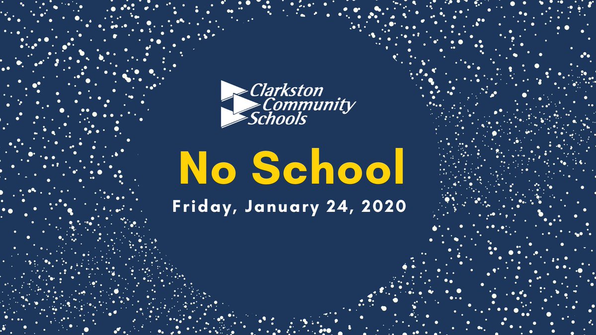 LearnAtCCS's tweet photo. Due to hazardous driving conditions, all schools are closed today, Friday, January 24, 2020. https://t.co/5fZVY69oZp