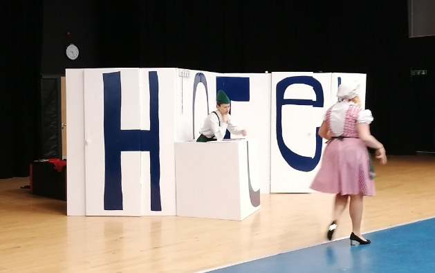 OABrislington's tweet photo. Thank you #onattiprodsltd for your visit and performance today.  A great opportunity for our Y7 &amp; Y8 students &amp; an entertaining performance #funny #germanlanguage https://t.co/z4v6z91jgu