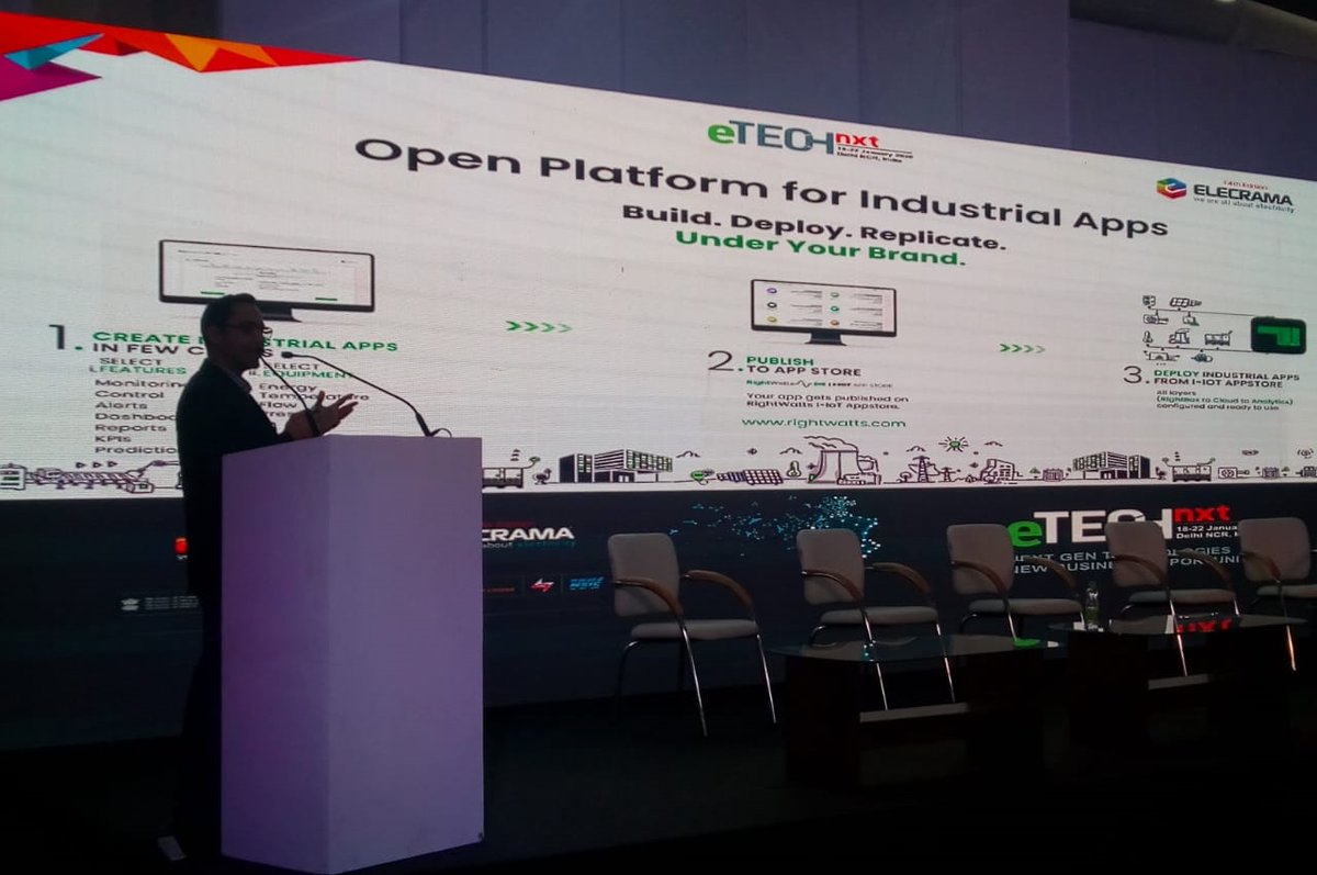 RightWatts_'s tweet photo. Had a phenomenal time showcasing our Open Platform for Industrial Apps at Elecrama 2020. Our Platform was experienced by 300+ System Integrators, Automation Companies, OEMs, Panel Builders &amp; End-Customers across Industries, Buildings &amp; Utilities. #RightWatts #Elecrama2020 #ieema https://t.co/7BDPdL9q6A