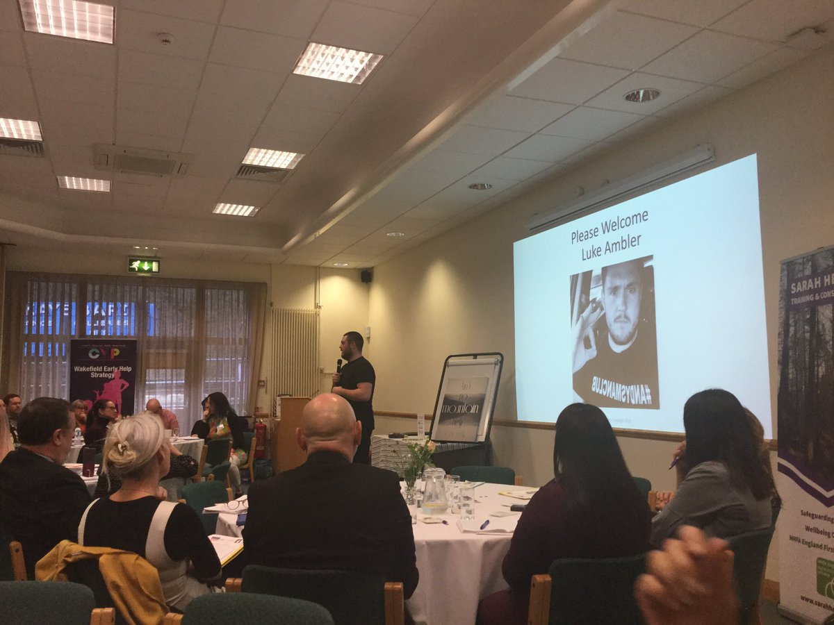 HelenOakwater's tweet image. We would all feel awful if a colleague committed #suicide and hadn’t talked through embarrassment 

@lukeambleruk has the audience enthralled. (Love the fact he swears more than me). 

#acesconference #traumainformed