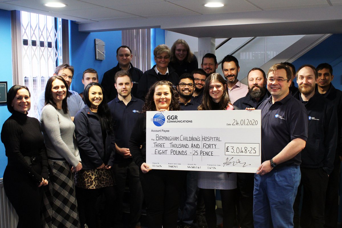 ggr_net's tweet photo. We've had Helen and Beatrice in today from Birmingham Children's Hospital (@Bham_Childrens) to receive a donation for just over £3000 from GGR Communications. Funds raised through our Christmas fundraising as part of being nominated as the GGR Charity of the year! https://t.co/Chax3GiLv5