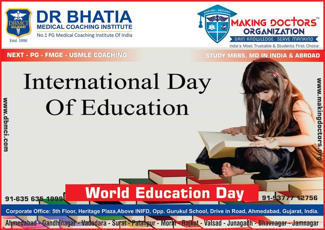 doctor_making's tweet photo. "Education is the passport to the future, for tomorrow belongs to those who prepare for it today."

Happy World  Education Day

#MakingDoctorsOrganization
#WorldEducationDay #DrBhatiaMedicalCoachingInstitute
#StudyAroad #MBBSAroad #StudyMBBSInAbroad https://t.co/KcgYz58fLU