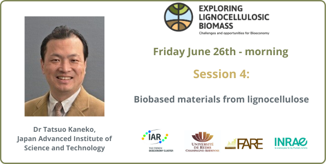 ExploreBiomass's tweet photo. Our Fourth session will be chaired by 
Pr Tatsuo Kaneko from Japan Advanced Institute of Science and Technology  on June 26th: Biobased materials from lignocellulose.
Check this out on https://t.co/sxXJd4TLuT
 #Bioeconomy #Biorefinery #Lignocellulose #Biomass https://t.co/xY7zk6XuUx