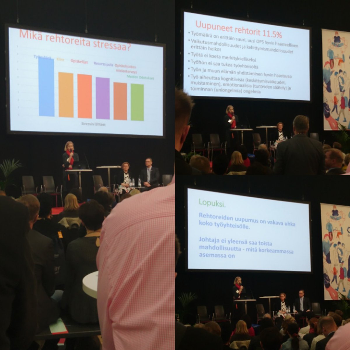 Katariina Salmela-Aro ja Minna Huotilainen kertovat rehtoribarometrin tuloksista ja rehtoreiden hyvinvoinnista &amp; uupumuksesta Educassa. Rehtoreiden jaksamisella on iso merkitys koko työyhteisölle ja heidän tuekseen tarvitaan myös täydennyskoulutusta. <a href="/HyPlusHelsinki/">HY+ Helsinki</a>