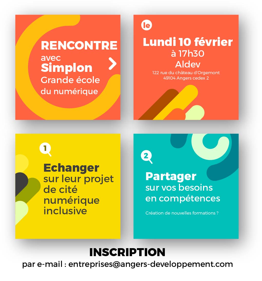 ENTREPRISES l  Vous avez des besoins en compétence dans le domaine du #numerique ? 👉Venez échanger avec l'école <a href="/simplonco/">ok</a> le🔟février à 17h30 à <a href="/Angers_ALDEV/">Aldev</a> sur leur projet d'école numérique inclusive #Simplon à #Angers 👇 Inscription par email 👇 #ecoangers