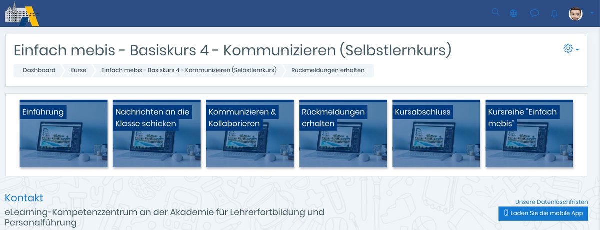 herrmayr's tweet photo. Lange stand's schon auf der ToDo-Liste, jetzt hat's endlich gepasst: Der Selbstlernkurs einfach #mebis 4 hat ein ganz großes Update erfahren mit einigen neuen Inhalten, einer deutlich klareren Struktur und geradlinigerer Nutzerführung. Gern weitersagen, liebe BDBs :) #BayernEdu https://t.co/94Vkf92NFA