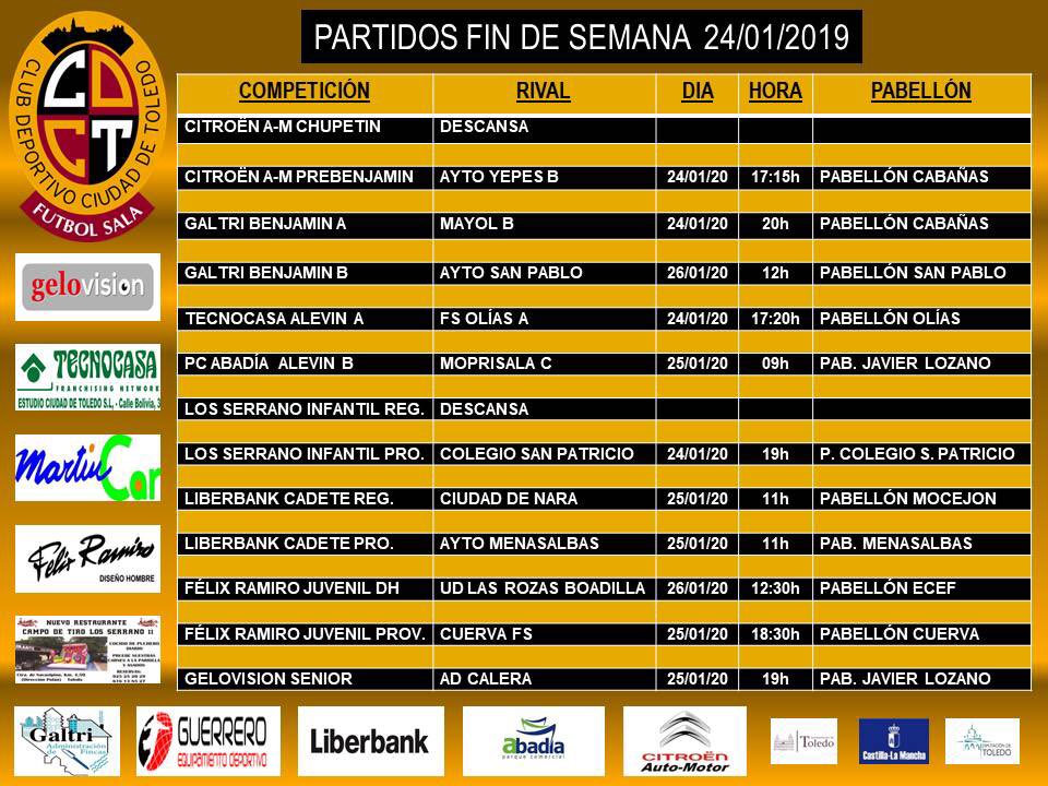 FS_Toledo's tweet photo. JORNADA | Plan de partidos Fin de Semana en el Ciudad de Toledo FS #EvolucionaCDT https://t.co/ERx8qh6sGh