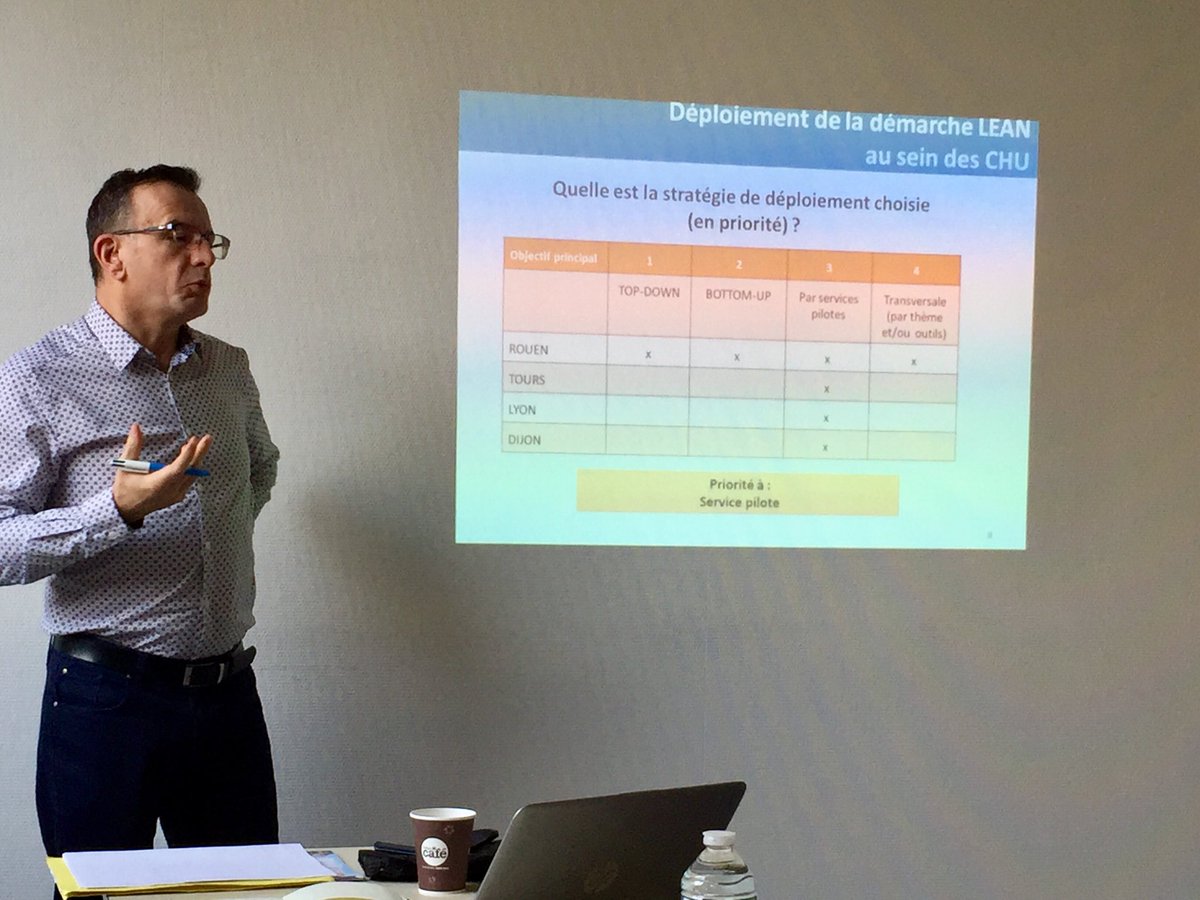 Jean-Charles Walsh du ⁦@CHUDijon⁩ fait une passionnante présentation de la mise en place du Lean Management au CHU de Dijon. Merci l’⁦<a href="/aniorh/">ANIORH</a>⁩ !