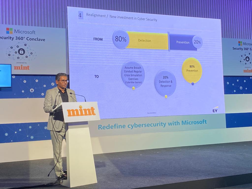 EY_India's tweet photo. With increased adoption of #digital technologies, it’s critical to strengthen the resilience by adopting standards and integrating #cybersecurity framework with the organization’s Incident Response System, says Binu Chacko, Partner, EY India at @Microsoft #Security360Conclave https://t.co/WZ85x5Lu5z