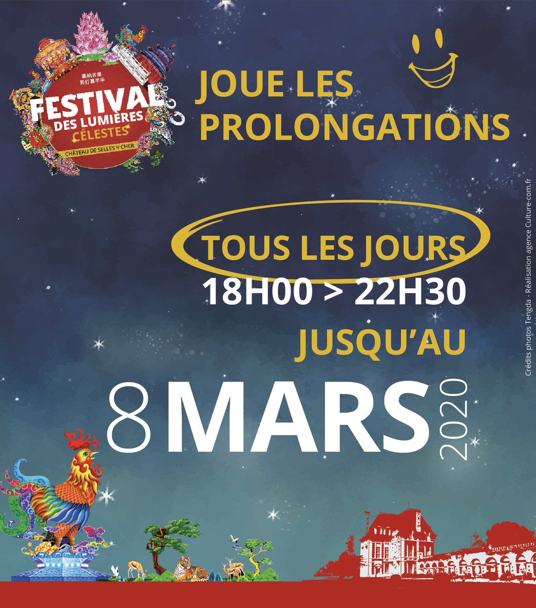 Le Festival des Lumières Célestes joue les prolongations jusqu'au 8 mars 🤗🤗🤗

Le festival reste ouvert 7j/7
de 18h à 22h30
#festivaldeslumieres #festivaldeslumierescelestes #festival #chateausellessurcher