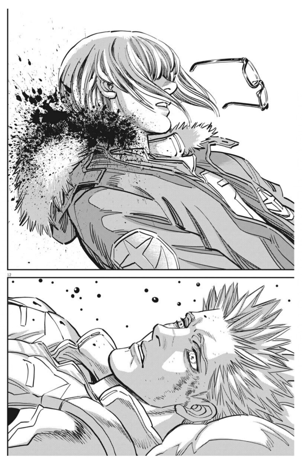 たけやぶ 機動戦士ガンダム サンダーボルト 第131話 イオに撃たれる 正にその瞬間のコーネリアスの表情 希望に満ち溢れた三人一緒のあの頃に戻っていたのだろうか 明確な意志を以て友を手にかけたイオは一体どこへ行こうとしてるのかな 一つ