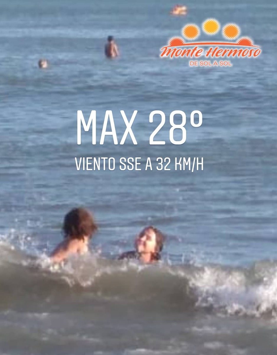 apepe_bahia's tweet photo. #BuenDiaMonte 😁
#BuenViernes

En #MonteHermoso va a estar agradable con una máxima de 28° con viento del sur de regular a leve. 

#verano #pronostico #Tiempo #clima #calor #apepe #noticias #vientito #playa https://t.co/YyPxVPy6UL