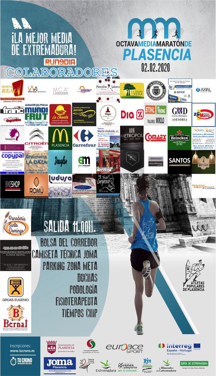 AtletasPopPlas's tweet photo. Muchas gracias a METRÓPOLI por su colaboración en #MMPlasencia2020. Sin vosotros sería imposible celebrar la Media Maratón de Plasencia. Gracias! https://t.co/LFl1kG9zoQ