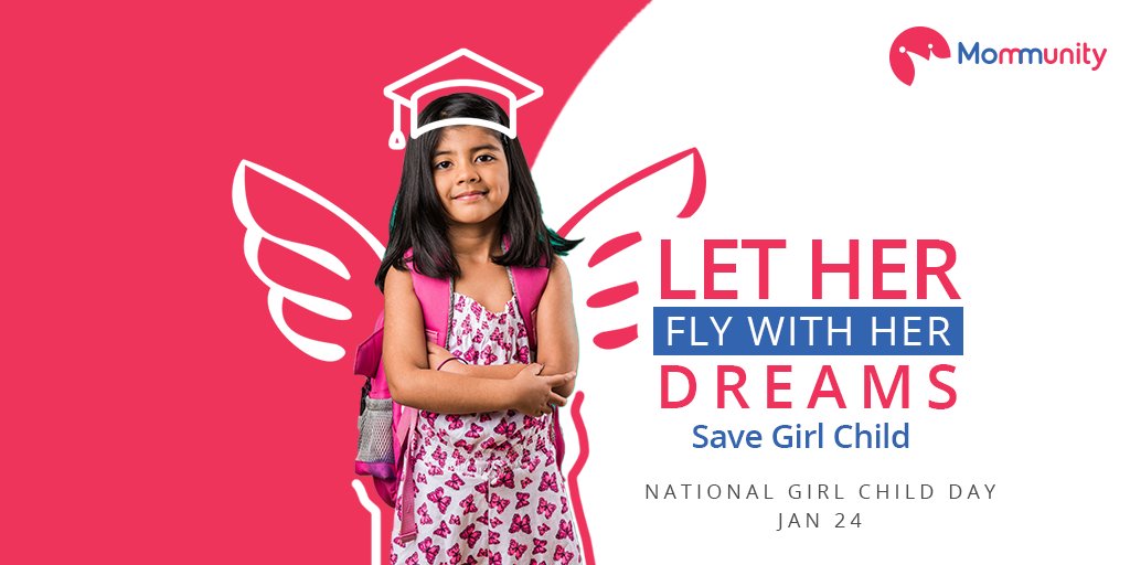 Mommunity1's tweet photo. A Girl Child Brings Joy, She Is No Less Than A Boy. Let her fly.

#NationalGirlChildDay #BetiPadhaoBetiBachao #NationalGirlChildDay2020 #Mommunity #MomCommunity #Parenting #Pregnancy #Childcare #Mother #Baby #Breastfed #Infant https://t.co/qJ7luus5aD