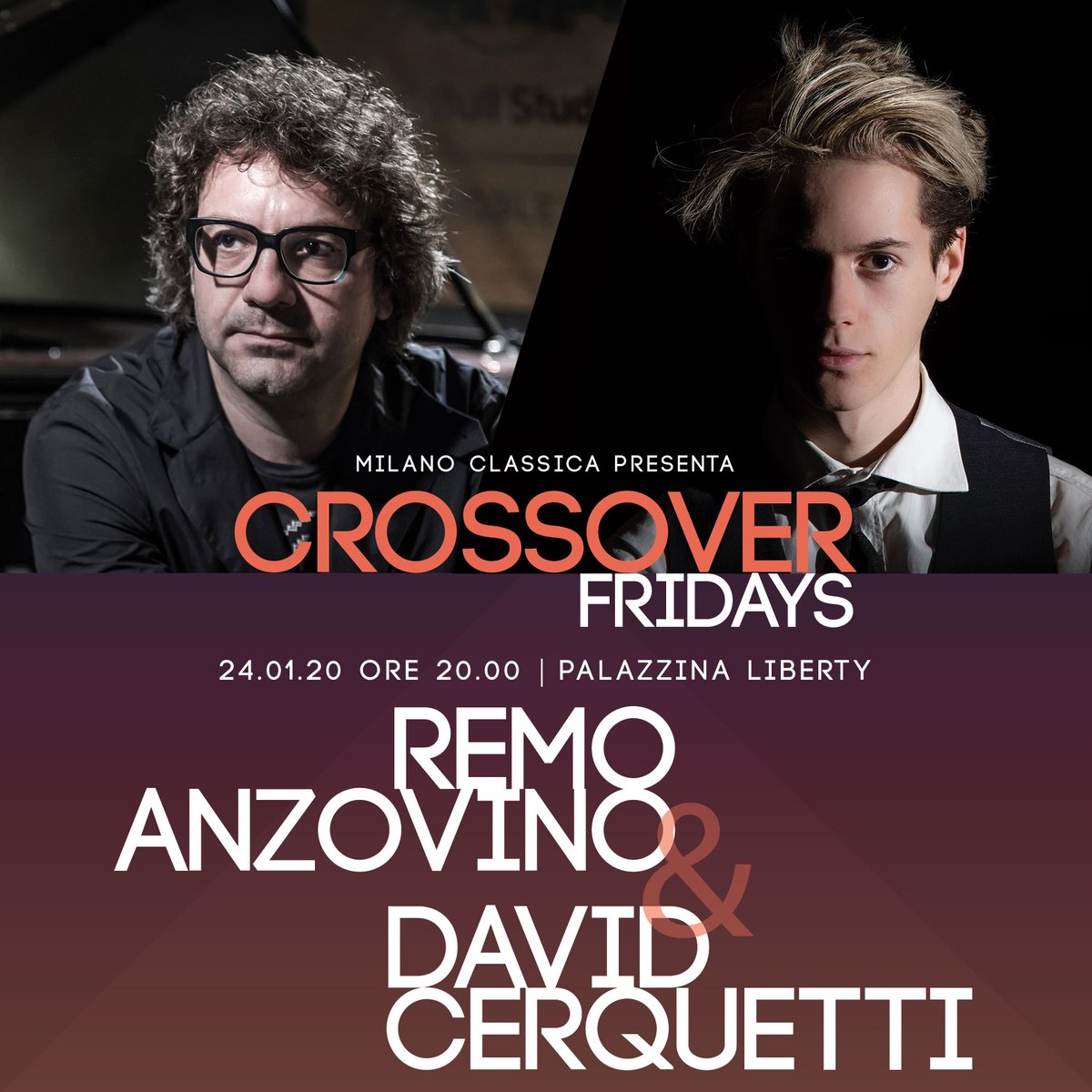 Concertoclassic's tweet photo. Finalmente ci siamo! Oggi iniziano i #CrossoverFridays e noi di Concerto Classics saremo presenti in qualità di partner. Si parte questa sera con il live di @remoanzovino e #DavidCerquetti.
————
📍 Palazzina Liberty, Milano
⏰ Inizio del live: ore 20:00 https://t.co/hzHY1xsKWp