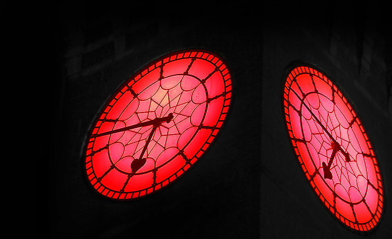 My clock face will be turning red from tonight for the weekend - can anyone guess why?