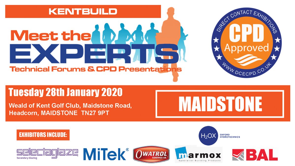 DCECPD's tweet photo. 1st CPD event of next week is #Maidstone 28/1
Come along and meet industry experts @selectaglaze @MiTekUK @Owatroluk @MarmoxUK @OxfordHydro @BALtiling
FREE to attend. Breakfast/lunch/refreshments provided
Register at https://t.co/Idkov2YreR or call 01630 673000
#CPD #dcecpd https://t.co/RkyNUflvvP