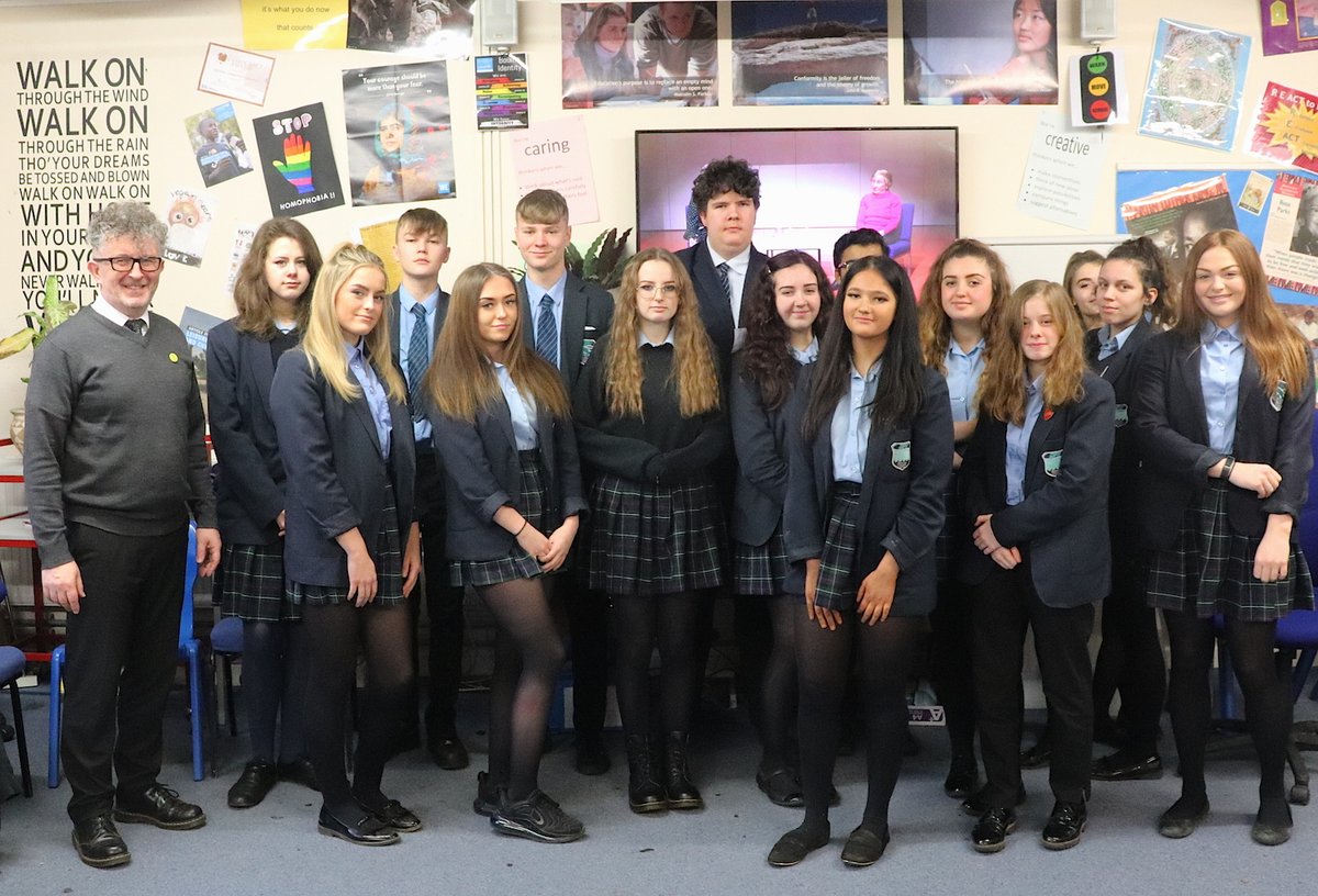 BourneCCollege's tweet photo. Year 11 students watched live Q&A webcast with Auschwitz-Birkenau survivor, Susan Pollack MBE and hosted by actress, Tracy-Ann Oberman, to mark Holocaust Memorial Day 2020.
@HolocaustUK live survivor testimony
#HMD2020 #SusanPollack https://t.co/5YdaPmBjnE