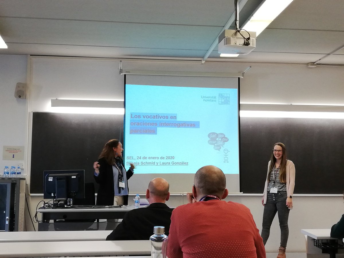 rollingURV's tweet photo. Svenja Schmid y Laura González López (@KonstanzLing) nos presentan los vocativos en oraciones interrogativas parciales #Morfosintaxis #SSEL2020 https://t.co/vgwwFXxAPy