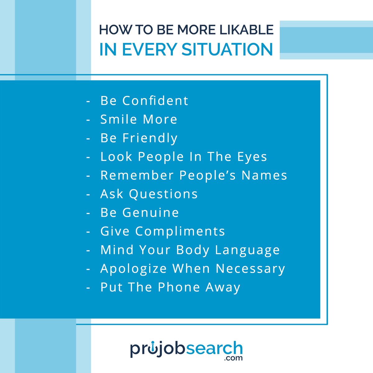 Pro_Job_Search's tweet photo. If you want to be more likeable, here’s what you need to do:
#Likeable #Tips #HowTo #GroomingTips #HowToTutorials #InterviewTips #Interview #CareerAdvice #Resume #JobHunt #Career #business #entrepreneur #job #Jobs #JobHunting #JobSeeker #FindJobs #Hiring #jobsearch #ProJobSearch https://t.co/vK8PQp8ZM3