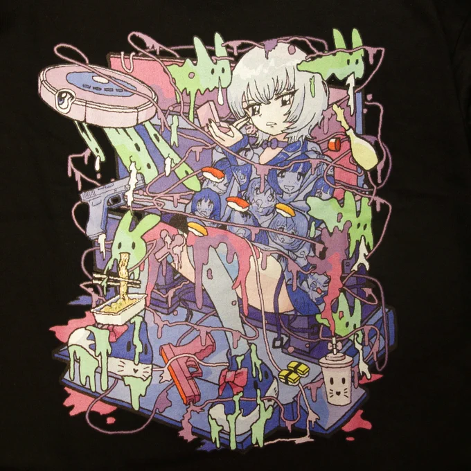 アイドルグループNECRONOMIDOLのみしぇるさんの生誕祭Tシャツのイラストを担当させていただきました。生誕委員のみなさんありがとうございました。
みしぇるさん、おめでとうございます。 