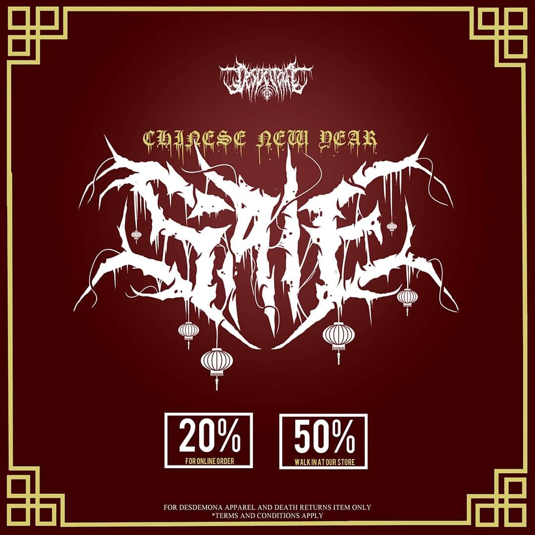 DeathReturns's tweet image. CHINESE NEW YEAR SPECIAL SALE! 

READY AND LIMITED STOCK! 

Enjoy 20% discount for each of our product and 50% discount for walk in customer at our store.

This promotion price only applicable for Desdemona &amp;amp; Death Returns product only!

Valid till 5 February 2020.