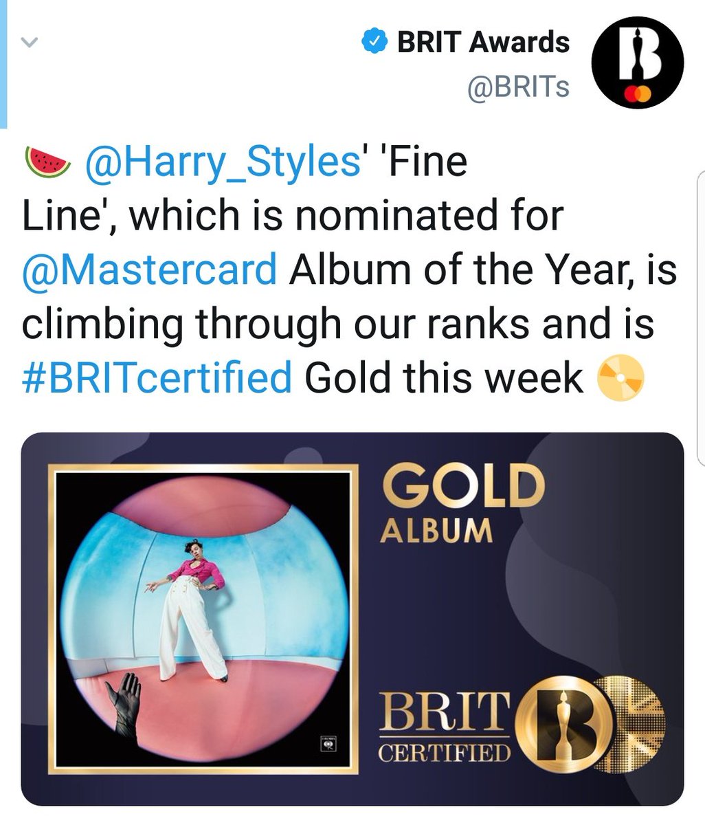 " Fine Line " is officialy certified GOLD in the UK.