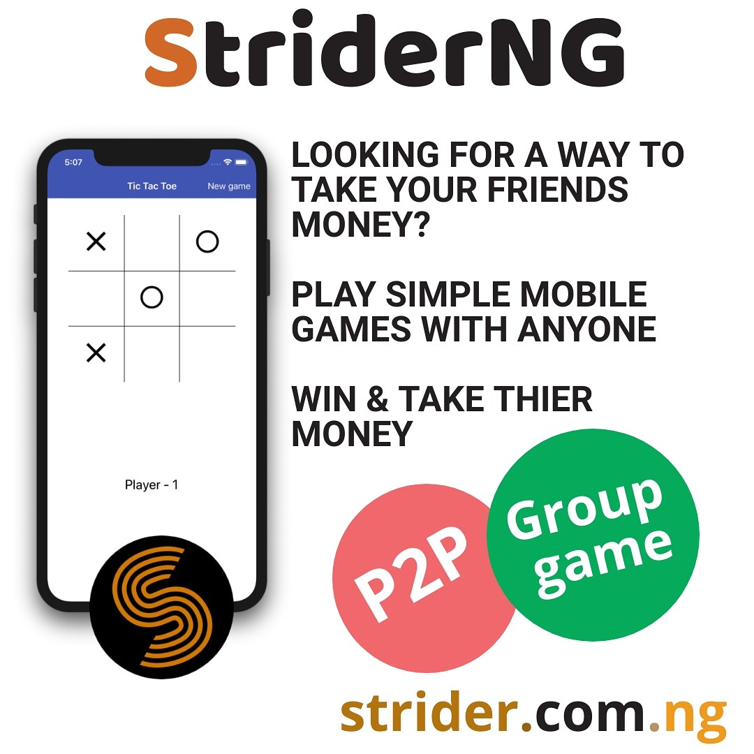NgStrider's tweet photo. Looking for a way to take your friends money?
Think no further 
sign up on https://t.co/K5gggYSb5K

#StriderNG #ASUU #BeAKing #Simi #dollypartonchallenge https://t.co/dPuejI9rIm