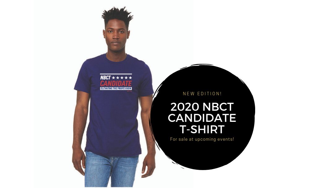 azk12's tweet photo. Show your #NBCTcandidate pride with our newest candidate t-shirt! These will go on sale at tomorrow's National Board Coaching Saturday events and continue to be available at other upcoming events. #amAZingNBCT #NBCTstrong #teamNBCT https://t.co/0mnAi7YkC7