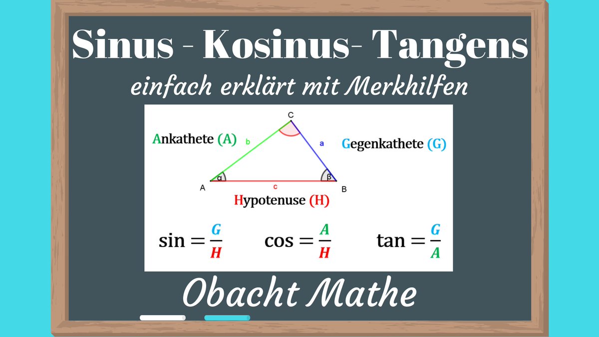 ObachtMathe's tweet photo. Trigonometrie: #Sinus #Kosinus #Tangens mit Merkhilfen erklärt:
https://t.co/baJsS4ThZX
#Mathe #Mathematik #Youtube #Lernvideos #twitterlehrerzimmer #twitterkollegium #lehrerbildung #flippedclassroom #flippedlearning #flippedmathe #bayernedu #digitalebildung #mathelehrer https://t.co/f7h4FY0NJY