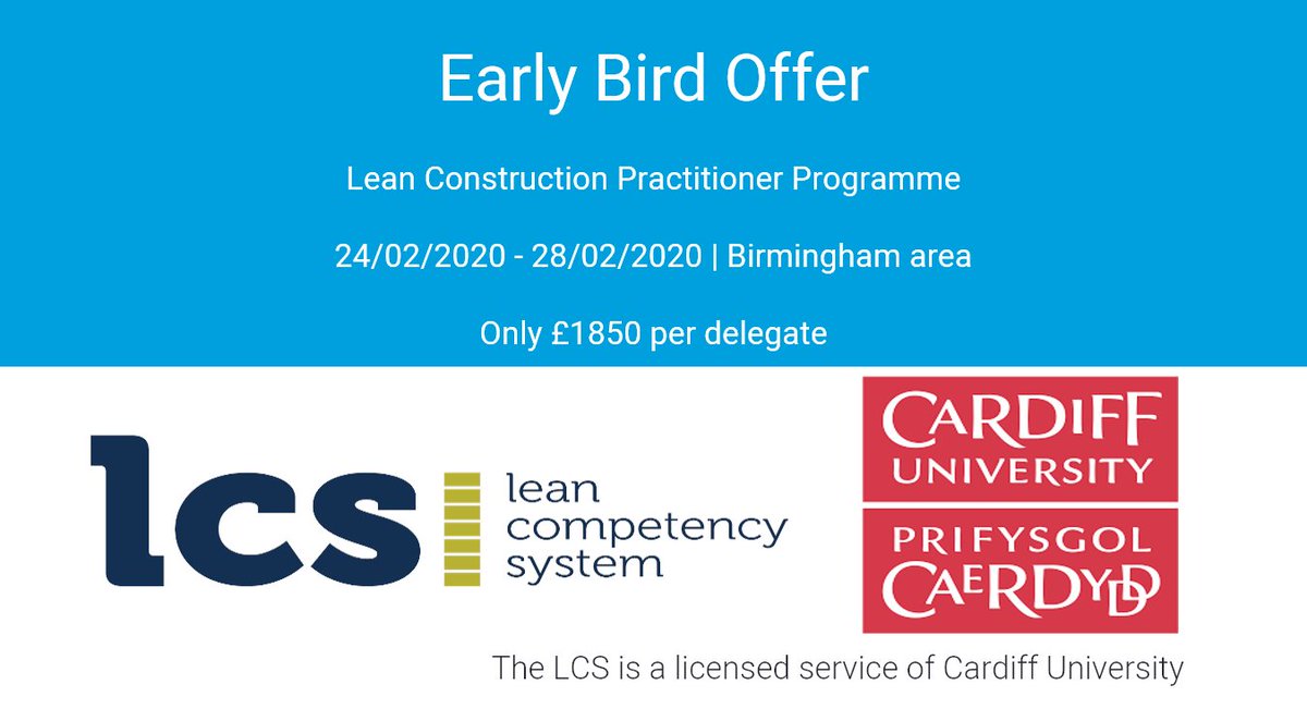 Missed our January offer? No problem - Early Bird offer on our February Open Course. 

Delegates completing the course are making big savings within months. Great Return on Investment. See
 bit.ly/2GkutED

#ROI #leantransformation #businessimpact #constructionuk