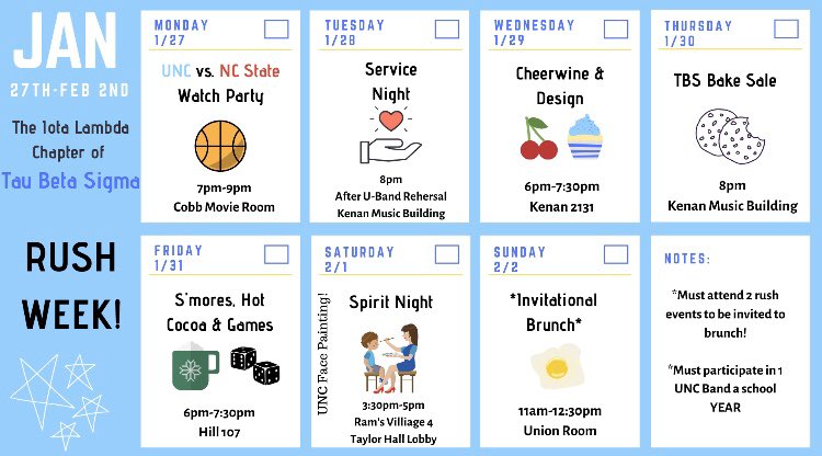 Our Spring Rush is next week! Come learn about our organization and hang out with our awesome members! 🤩