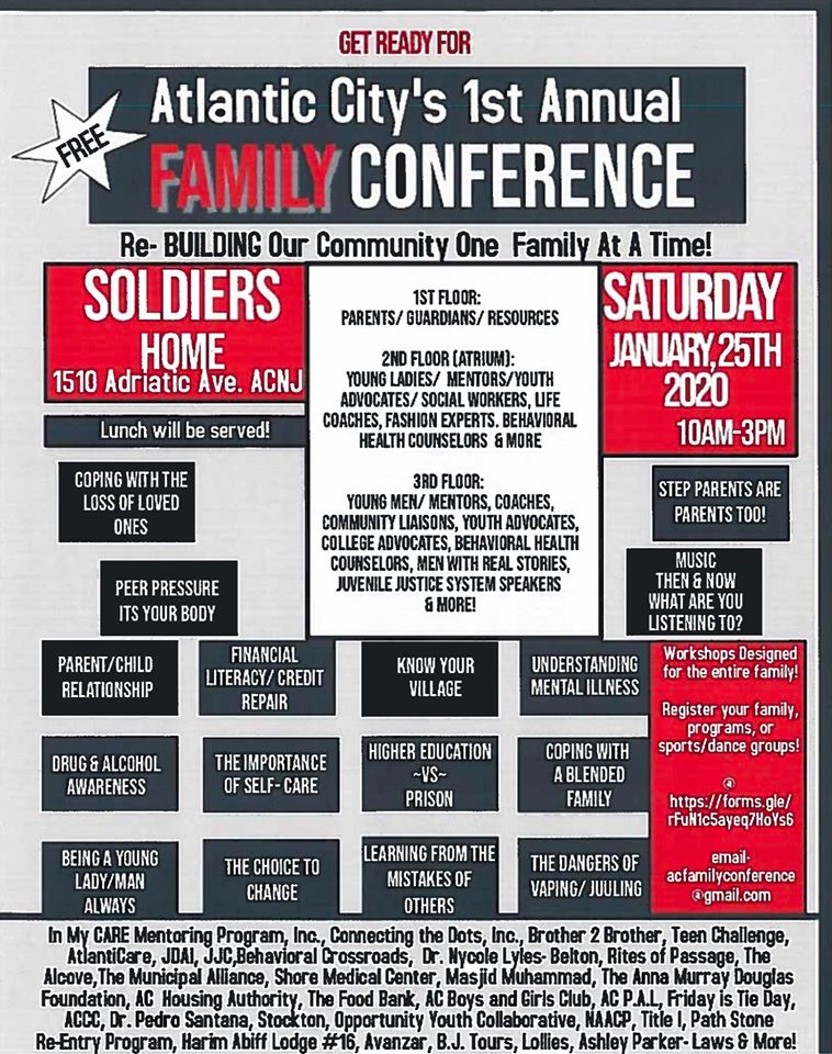 ACCS_tweets's tweet photo. TOMORROW is Atlantic City's 1st Annual Family Conference - and YOU are invited! Check out all the informative and inspirational topics that will be covered in this inaugural event!

You can RSVP and register for the event here: https://t.co/Mwau5dQea7 https://t.co/waRH2jIMwV
