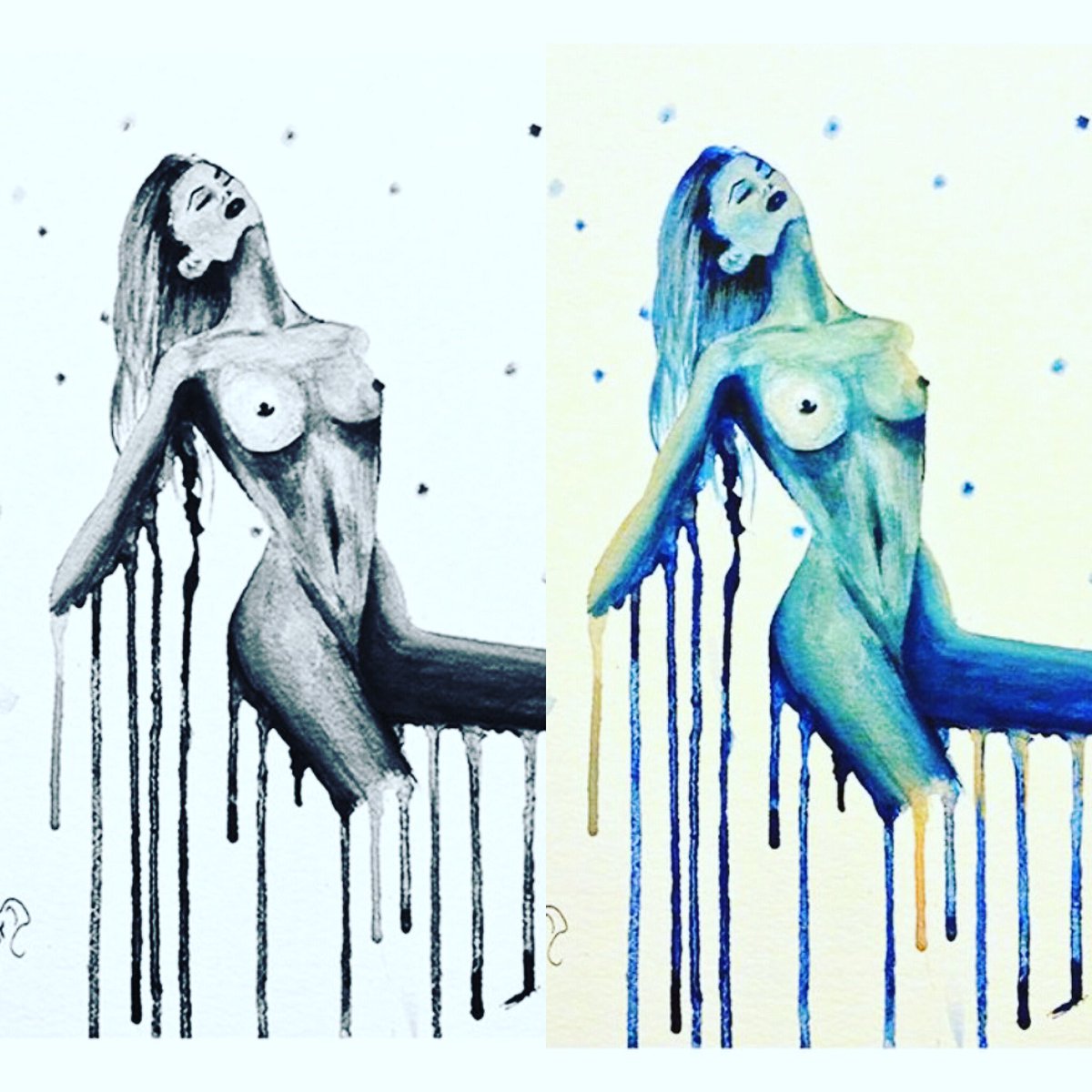 GLuxArt's tweet photo. Colour and black and white prints both available now in my etsy shop! Which ones your fave? 🖤🤍 Link in bio ✨#nudeart #surrealart #bodyheat https://t.co/24fB1HZRMW