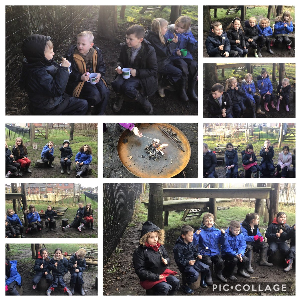 ForestSchoolMPA's tweet photo. In forest school we have been learning about fire safety and what three elements a fire needs to burn. We enjoyed the toasted marshmallows afterwards @MoorsidePA https://t.co/6ZKiRzDak3