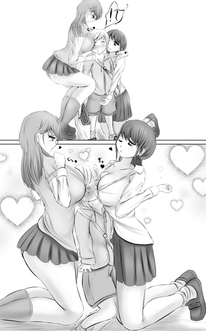 ついでに巨乳女子高生も描きました 