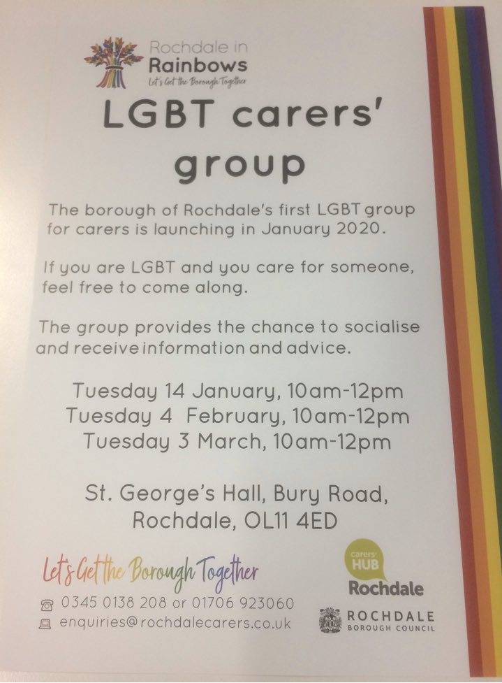 Our next free advice session will be alongside Rochdale MBC at the Rochdale Rainbows LGBT Carers Group on the 4th February.  10-12.  

ourrochdale.org.uk/kb5/rochdale/d…